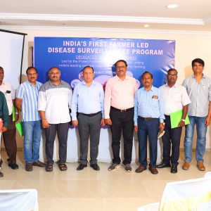 Follow up to VKSA, ICAR-CIBA launched an innovative problem-solving research model: Research Institute and Farmers Federation join hands to solve the running mortalities in shrimp farming and conducted an outreach activity on shrimp disease management at Velankanni, Nagapattinam on 10th August, 2025