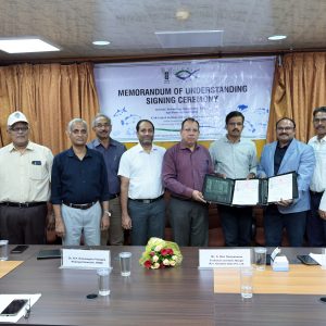 ICAR-CIBA inks MoU with M/s. KONABAY India Pvt. Ltd to conduct performance evaluation trials of shrimp seed lines, using the SIPNSF system