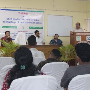 Kakdwip Research Centre of ICAR-CIBA conducted a training programme on Seed Production and Farming Technology of Brackishwater Fishes
